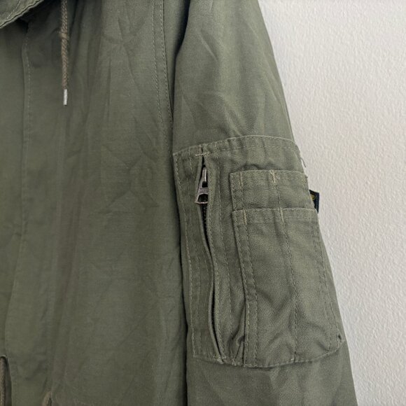 Alpha Industries Olive Green Fishtail Parka Military Coat /Jacket Medium- Large - Picture 7 of 13